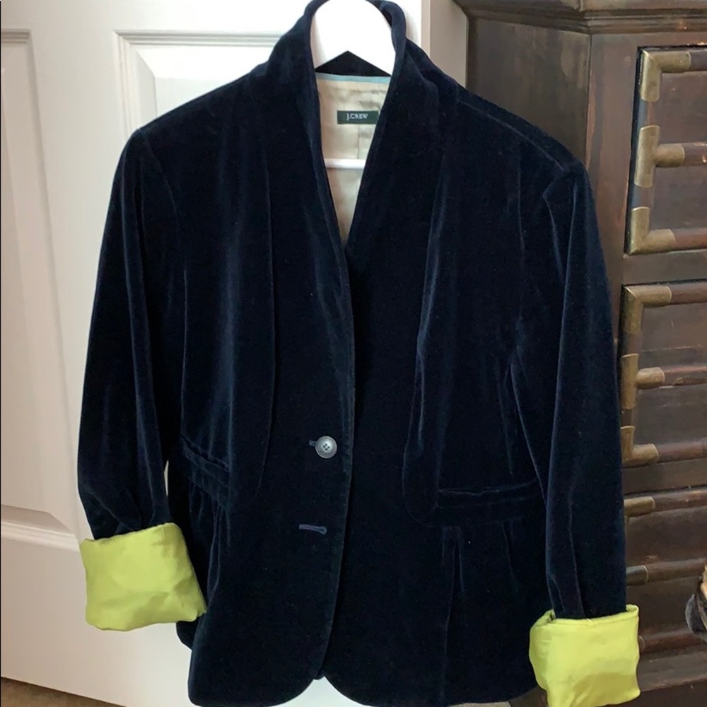 JCrew Navy Blue Velvet Jacket